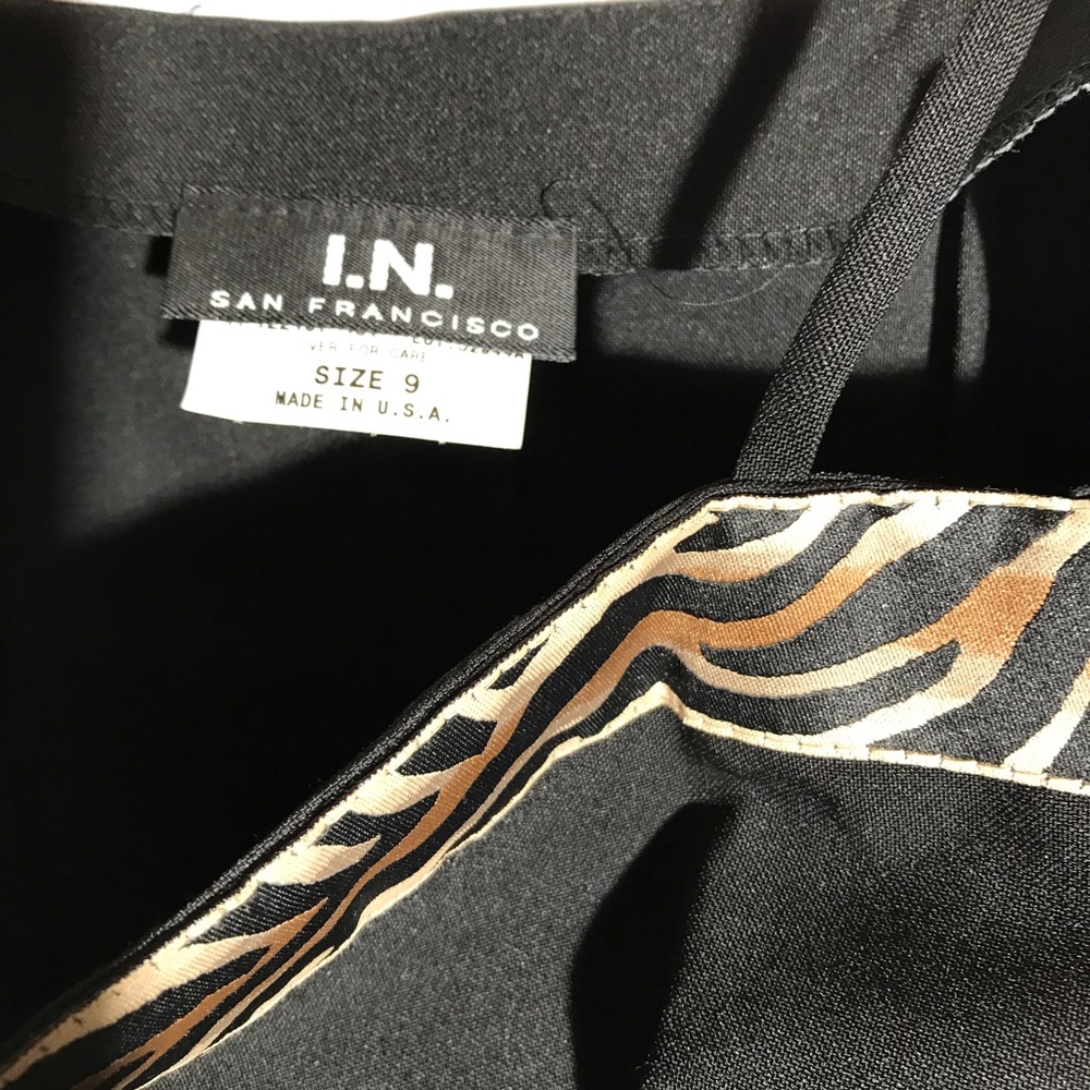 I.N. Spaghetti Strap Black with Leopard Trim - Picture 2 of 3